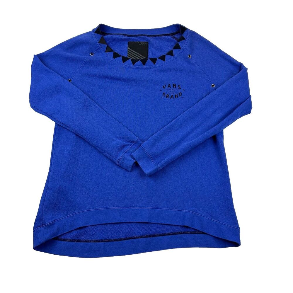Vintage Vans Off The Wall Sweatshirt Crew Neck Jester Womens Medium Blue